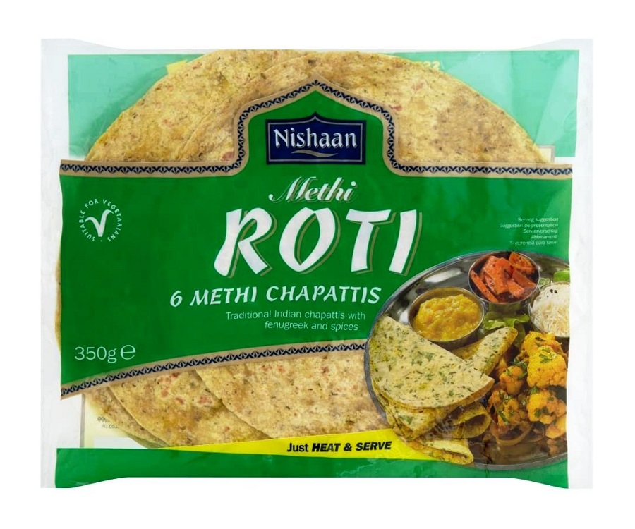 Methi Roti indiano - Nishaan 350 g. (6 chapati)